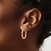 Black Bow Jewelry 2mm x 20mm Polished 14k Rose Gold Square Tube Round Hoop Earrings - 3 of 4