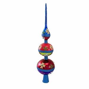 Sbk Gifts Holiday 15.0 Inch Retro 3 Ball Mod Floral Topper Retro-Looking Flowers Tree Toppers - 1 of 3