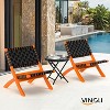 VINGLI Patio Folding Side Table with Floral Pattern, X-Shaped Metal Frame, for Indoor/Outdoor Use - 3 of 4