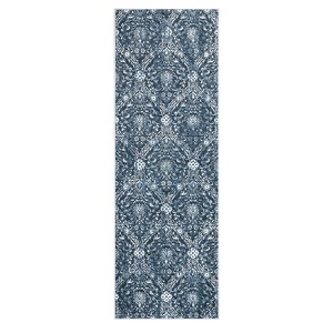 Traditional Tiled Area Rug – Faded Cream Transitional Design, Stain-Resistant Carpet for Home & Office - 1 of 4