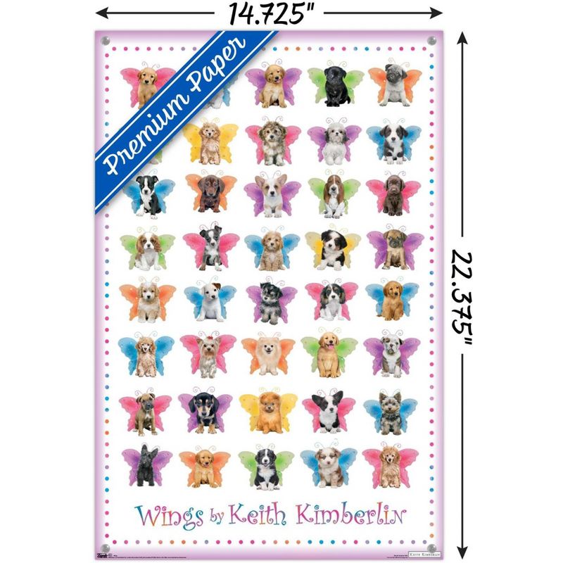 Trends International Keith Kimberlin - Puppies with Butterfly Wings Unframed Wall Poster Prints, 3 of 7