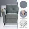 INFURNIC Sofas Comfortable Sectional Couch Velvet Upholstery Modular Design Detachable Cushions for Living Room, Grey, 54.3"*29.1"*34.4" - 3 of 4