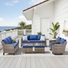Buenhomino 6 Pieces Patio Furniture Set with Swivel Chairs, High Back Wicker Rattan Sofa with Thick Cushion and Ottoman, Outdoor Conversation Set - 2 of 4