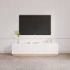 Nexera Nauraa TV Stand for TVs up to 80" White: Modern Console with Adjustable Shelves, Cable Management - 3 of 4