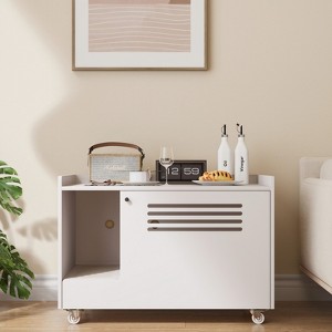 Gulches White Cat Litter Box Enclosure - Stylish Hidden Furniture with Storage & Ventilation - 1 of 4