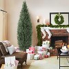 COZONY  Artificial Topiary Cedar Trees Set of 2, Realistic Faux Pine Plants with Pots, Indoor/Outdoor Decorative Fake Christmas Trees for Porch - 4 of 4