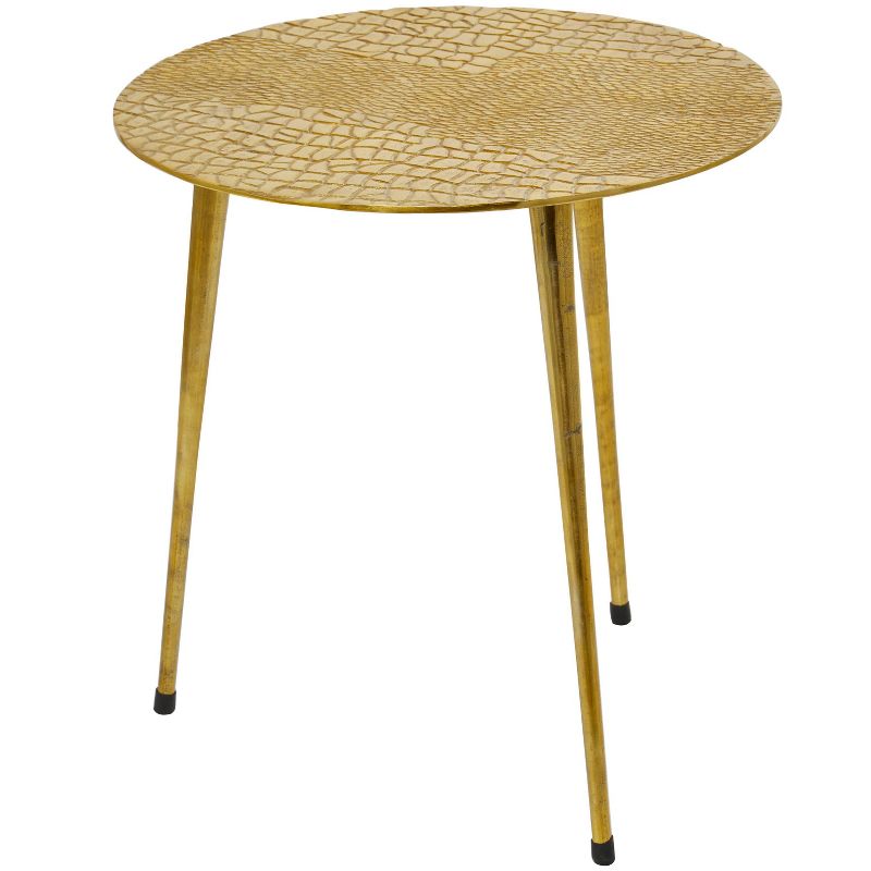 Contemporary Aluminum Crocodile Accent Table Gold - Olivia &#38; May, 5 of 6