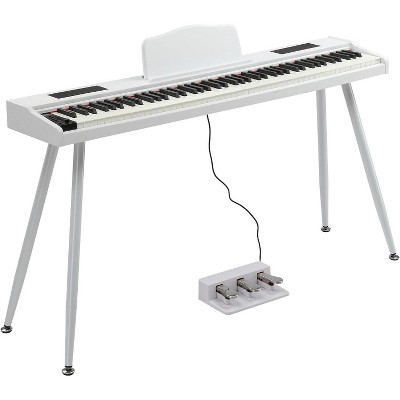 GLARRY Digital Piano Keyboard with Stand, Portable 88 keys Semi-Weighted Electric Piano with Pedal for Beginner,Bluetooth