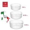 Bormioli Rocco Exclusiva Glass Bowl Set of 3 – 7", 6", 4.75" Stackable Serving Bowls – Decorative 3-Size - Dishwasher Safe, Light-Reflective - 2 of 4