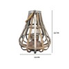 Essential Decor & Beyond 13.7" Natural Bamboo Glass Candle Holder Tabletop Lantern With Rope Handle - 2 of 4