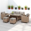 Mshliw 6-Piece Outdoor Rattan Wicker Patio Set - Sofa, Chairs, Stools, and Table, Weather-Resistant, Cushions Included - 2 of 4