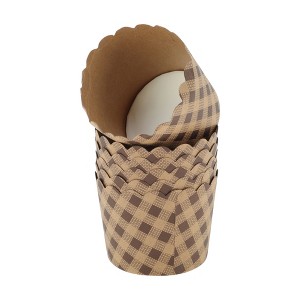 Unique Bargains Disposable Baking Cups Wood Pulp Paper PE Coating Reddish Brown Khaki 2.36"x1.77" 50 Pcs - 1 of 4