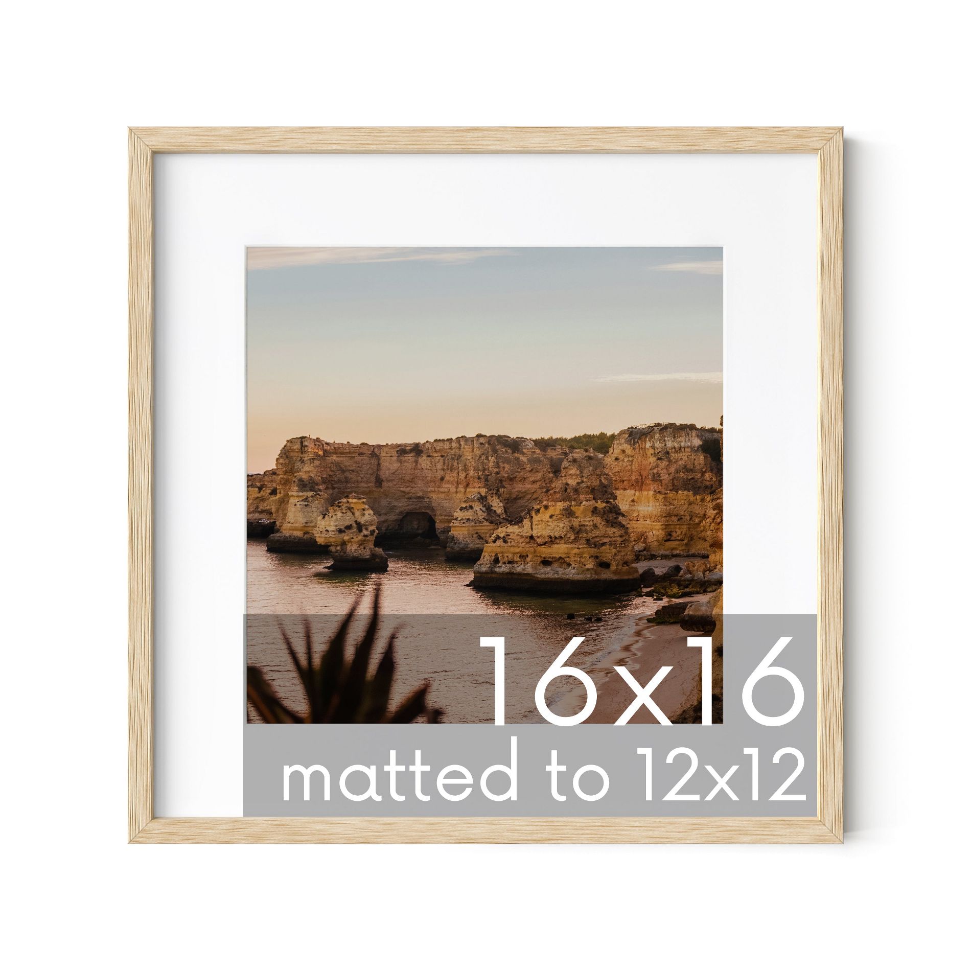 Haus and Hues Oak Picture Frame with Plexiglass Cover, Natural, 16x16