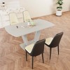 Vynxaria 5-Piece Expandable Dining Set-Rectangular MDF Table (U-Legs, 2-8 Seats) and 4 PU Cushioned Chairs, 10-15min Easy Assembly - 2 of 4