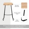 MH London Perrin  27" Saddle Seat Solid Wood and Metal Counter Stool - 4 of 4