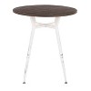 Vynxaria Clara Industrial Round Dinette Table in Vintage White & Espresso Bamboo - 4 of 4