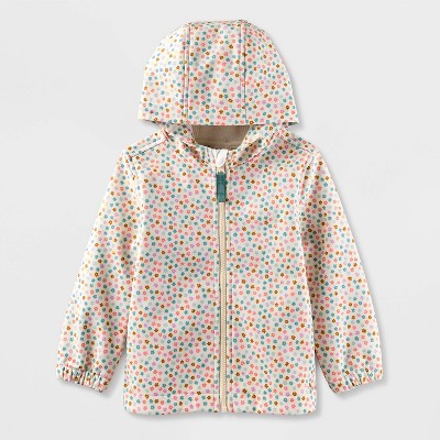 Image of Baby Girls' Floral Printed Softshell Jacket - Cat & Jack™ Cream 18M