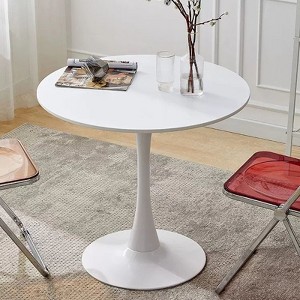 Okak 31.5/24IN Modern Round Dining Table for 4 Person, Round Table with Metal Pedestal, Small Table for Living Room, Dining Room - 1 of 4
