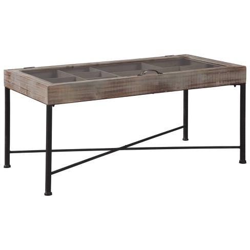 Display Coffee Table With Glass Top - Square Glass Top Wood And Black Metal Base Display Coffee Table W 2 D English Elm - Maybe you would like to learn more about one of these?