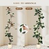 S-Shape Artificial Rubber Tree with White Planter, Faux Plants Indoor Faux Floor Artificial Trees with Magnolia Flowers for Home Office Decor - 3 of 4