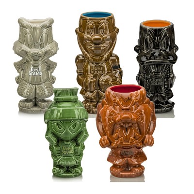 Beeline Creative Geeki Tikis Space Jam Set of 5 | Levron James, Bugs Bunny, Tazmanian Devil, Daffy Duck, & Marvin the Martian