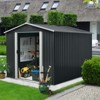 NicBex Outdoor Metal Storage Shed with Lockable Doors and Floor Base for Backyard Garden,Patio,Black - image 2 of 4