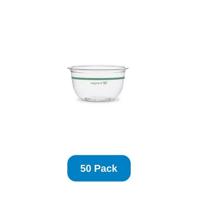 Vegware 8 oz Bella Pot Clear PLA Compostable - Pack of 50