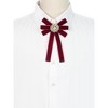 INSPIRE CHIC Women's Faux Pearl Bow Brooch Pre-Tied Clip Ribbon Solid Bow Neck Tie - 4 of 4