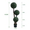 Artificial Topiary Ball Tree, Faux 3 Ball Boxwood Topiary Tree in Pot, Faux Shrubs Green Plant, Artificial Plant for Home Decor Indoor Outdoor - 2 of 4