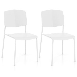 Tangkula Dining Chair Set of 2 w/Ergonomic Backrest & Wide Seat Stackable Kitchen Chairs - 1 of 4