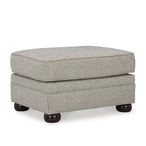 Signature Design by Ashley Gaelon Casual Firmly Cushioned Ottoman with Bun Legs, Gray & Brown - 1 of 4