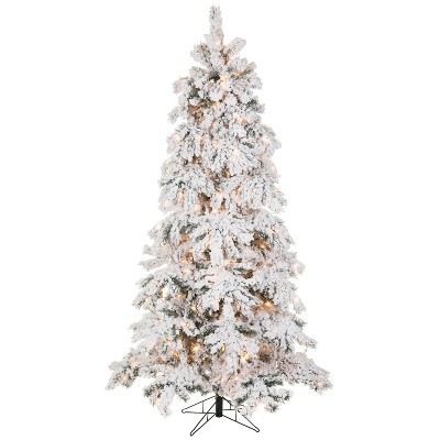 Sullivans Artificial 7'6"H Flocked High Sierra Tree, Green