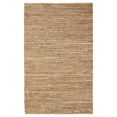Hand-Woven Leather and Cotton Indoor Area Rug by Blue Nile Mills