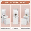 Vanity Table Modern with Charging Station and Foldable Panel for Bedroom 19.8in Wide-3irtyhousy - 3 of 4