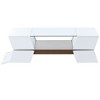 CAVINAS Coffee Tables for Living Room 2-tier Glass-Top Coffee Table Modern Center Table with Open Shelves and Cabinets for Apartment - 2 of 4