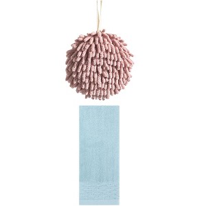 REGALWOVEN Cute Soft Absorbent Hand Towels for Quick Drying 14" x 30"/6" x 6" 2 Pcs - 1 of 4