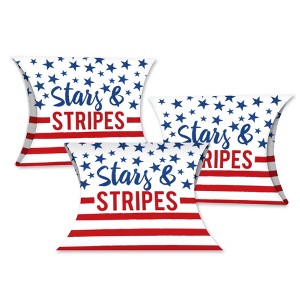 Big Dot of Happiness Stars & Stripes - Favor Gift Boxes - Patriotic Party Petite Pillow Boxes - Set of 20 - 1 of 4