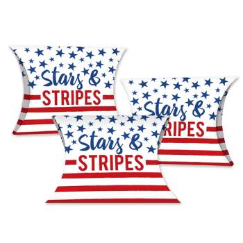 Big Dot of Happiness Stars & Stripes - Favor Gift Boxes - Patriotic Party Petite Pillow Boxes - Set of 20