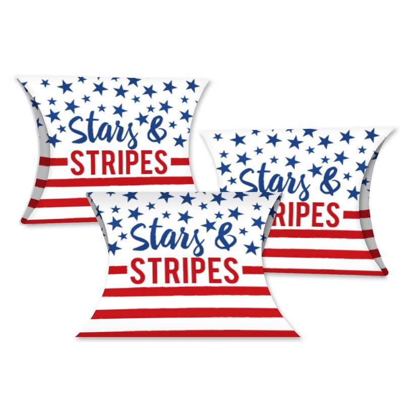 Big Dot of Happiness Stars & Stripes - Favor Gift Boxes - Patriotic Party Petite Pillow Boxes - Set of 20, 1 of 9