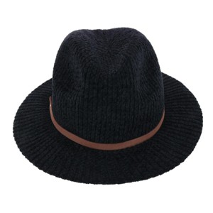 CTM Women's Chenille Ribbed Knit Fedora with Hatband - 1 of 4