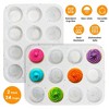 NewHome "2 Pack 12-Cup Silicone Muffin Pans Nonstick Cupcake Molds, Heat Resistant, Dishwasher Safe" White - 4 of 4
