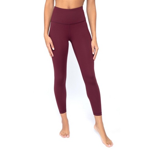 Yogalicious Womens Lux Ultra Soft High Waist Squat Proof Ankle Legging -  Windsor Wine - Large : Target