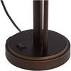 Possini Euro Design Traverse Modern Table Lamps 29" Tall Set of 2 with USB Charging Port Gooseneck LED Bronze Oatmeal Shade for Bedroom Living Room - 3 of 4