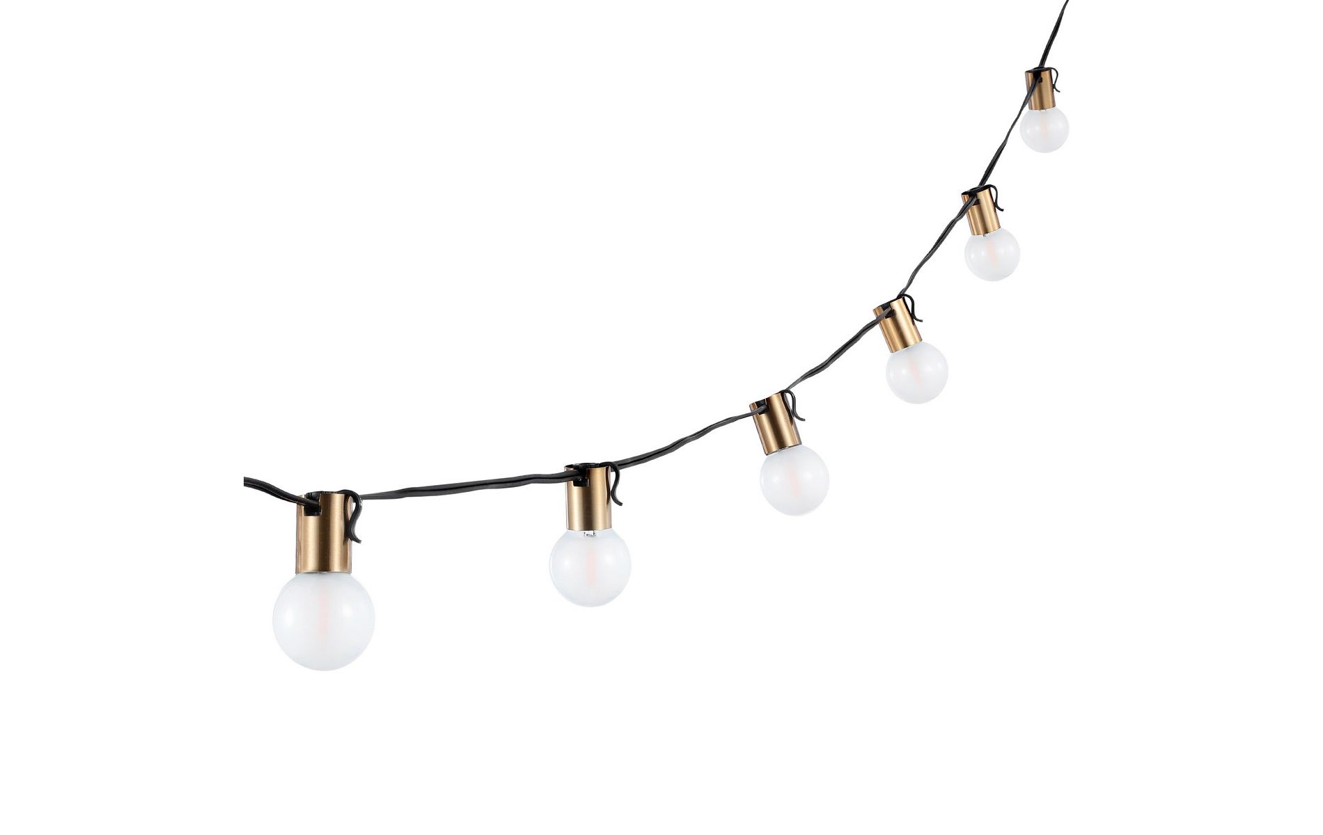 Farrynn LED Outdoor String Lights - 120" - 10 Light - PLT4044 - Brass/Black - Safavieh