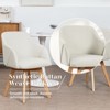 Bekrvio Swivel Dining Chairs with Arm Set of 2 - Modern Linen Upholstered Accent Desk Chairs with Solid Wood Legs for Kitchen,Living Room - 3 of 4