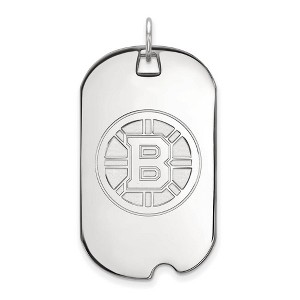 Black Bow Jewelry 14k White Gold Boston Bruins NHL Large Pendant - 1 of 3