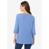 Woman Within Plus Size Perfect Three-Quarter Sleeve Boatneck Tee - 3 of 4