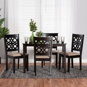 Baxton Studio Abigail Modern Fabric Wood Dining Set - 1 of 4