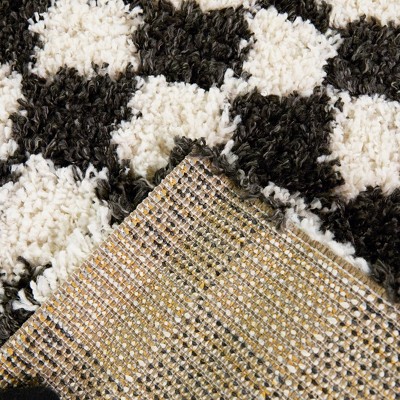 Charcoal and Off-White Rectangular Shag Rug 8' x 10'
