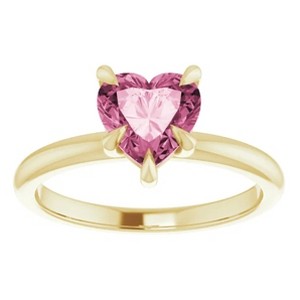 Pompeii3 7mm Pink Topaz Women's Heart Ring in 14k Gold 7mm Tall - 1 of 4